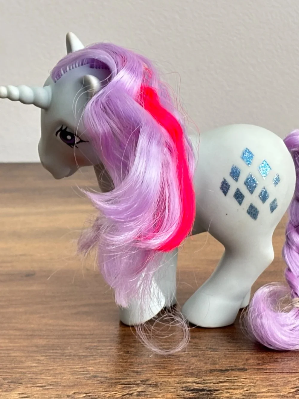 VINTAGE My Little Pony G1 Sparkler Blue Glitter Diamonds Blue Unicorn 1984 MLP